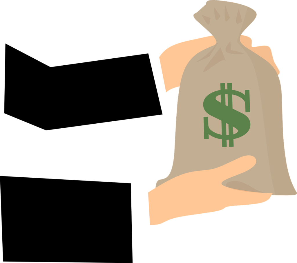 Desenho de um executivo segurando um saco de dinheiro sinalizando a entrega da rentabilidade da gestão passiva